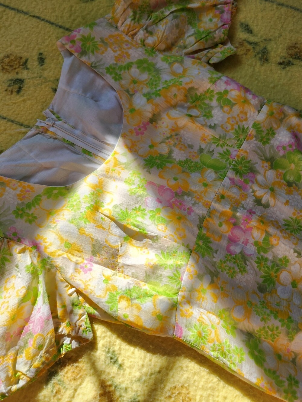 1970s Handmade Floral Maxi Dress